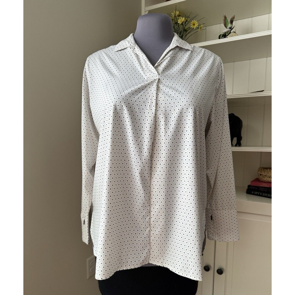 Coolibar Tunic Top Women's XL Ivory Palmaria UPF 50+ Travel Lightweight
